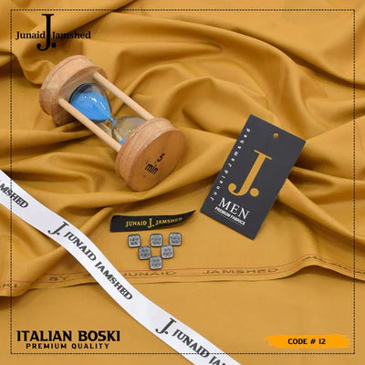 J.Junaid Jamshaed Summer wash and Wear premium volume mustard